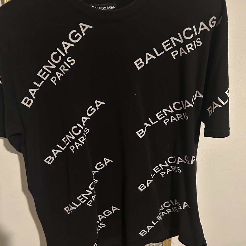Balenciaga Black and White Logo Shirt